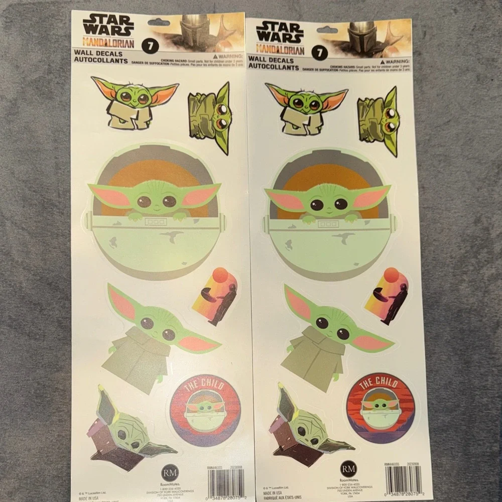 Star Wars - Mandalorian The Child Wall Decals Set of 2 NWT